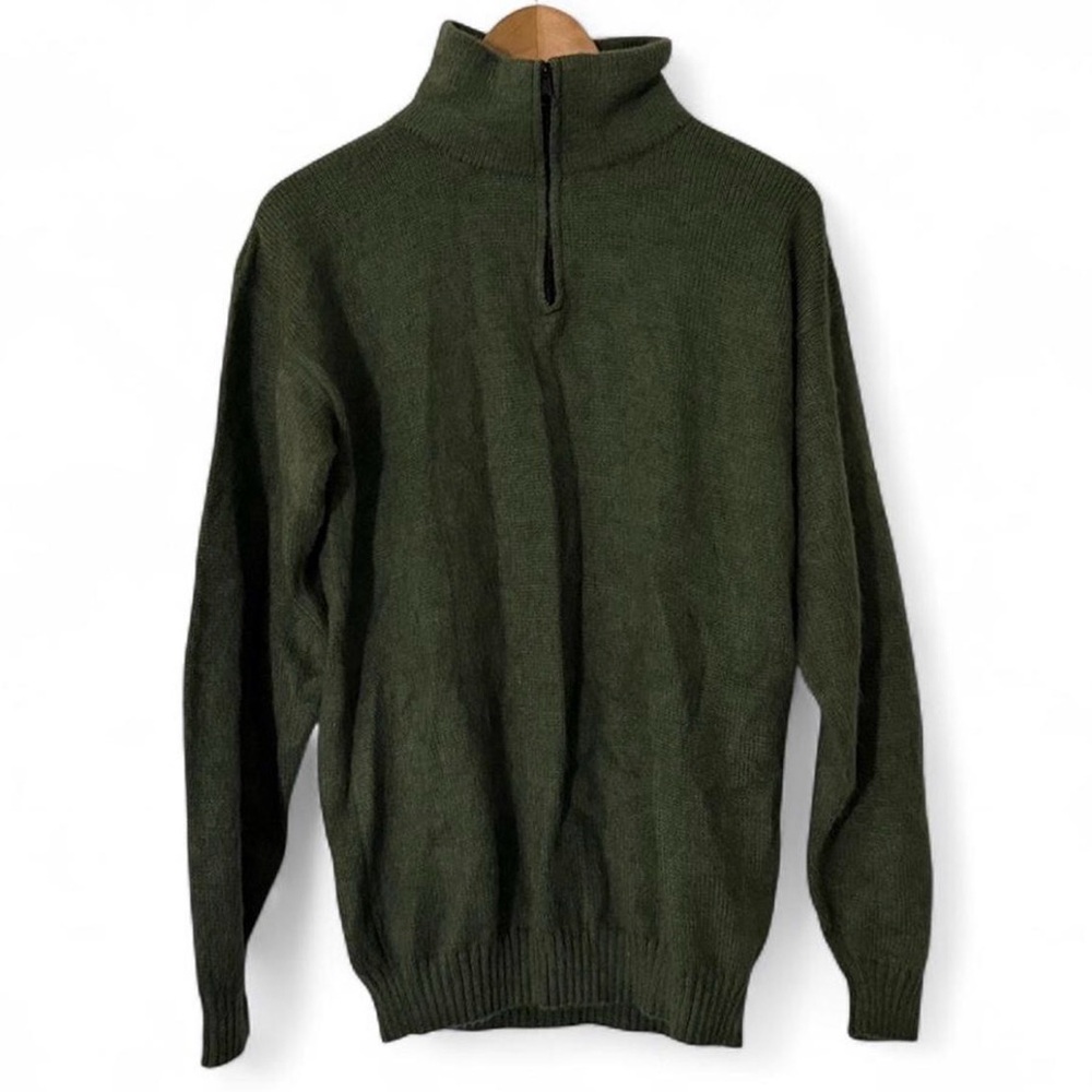 Alpaca Olive Zip-Up Sweater for Men